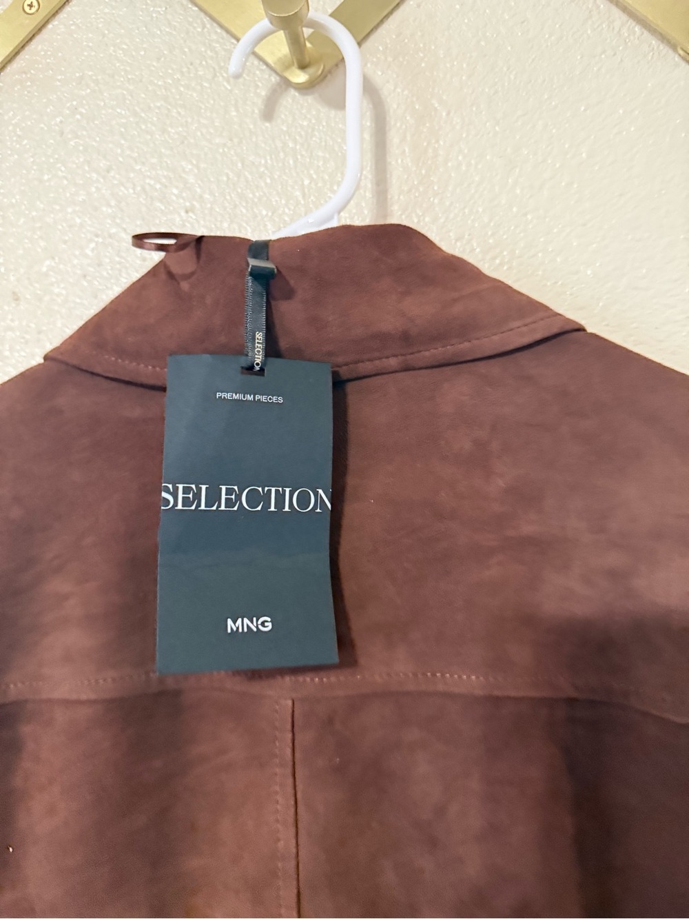 Mango MNG Genuine Goat Suede Leather Button Jacket in Burnt Orange $430 MSRP - Picture 11 of 15